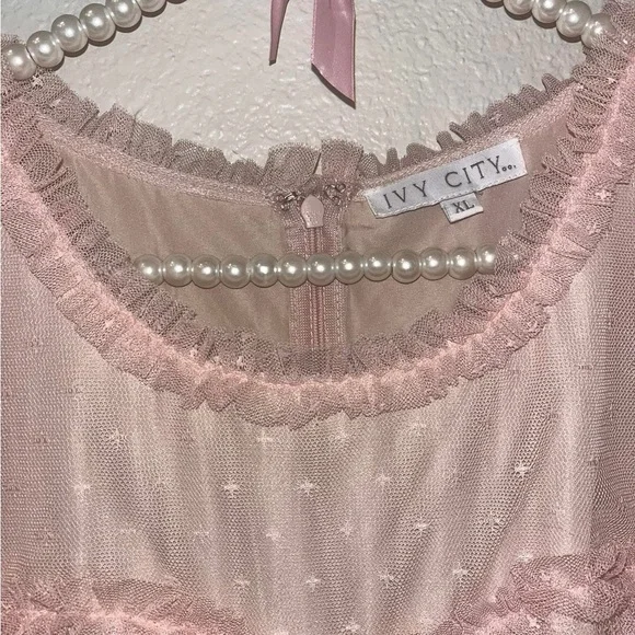 Ivy City Co Pink Tulle Whimsical Maxi Dress - Picture 3 of 3